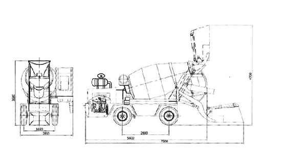 High Efficient 4 CBM Mini Concrete Mixer Truck Closed Circuit Hydraulic